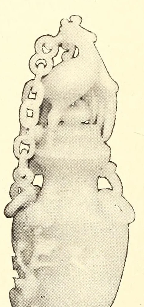 An illustration from Illustrated catalogue of an extraordinary collection of imperial jades and other beautiful objects in rock crystal, agate, lapis-lazuli and coral : mostly from the private collection of the late Captain J.F. Peel, London, England, 1912, leaf 74