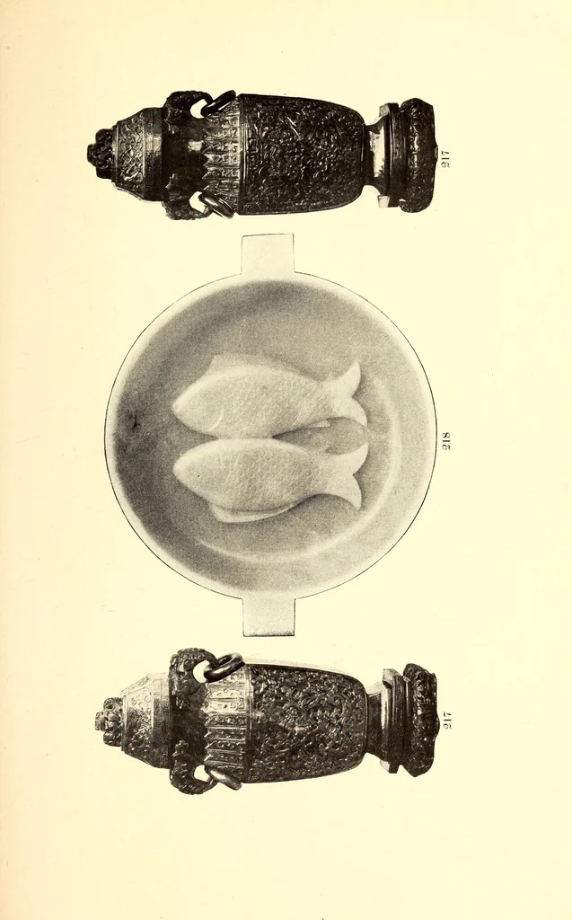 An illustration from Illustrated catalogue of an extraordinary collection of imperial jades and other beautiful objects in rock crystal, agate, lapis-lazuli and coral : mostly from the private collection of the late Captain J.F. Peel, London, England, 1912, leaf 99