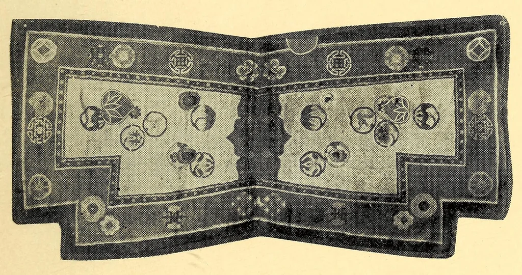 An illustration from Illustrated catalogue of beautiful old Chinese rugs of the imperial Ch'ien-Lung and earlier periods : personally selected from a recent direct consignment from China and catalogued by the well-known expert Mr. John Getz, 1910, leaf 17