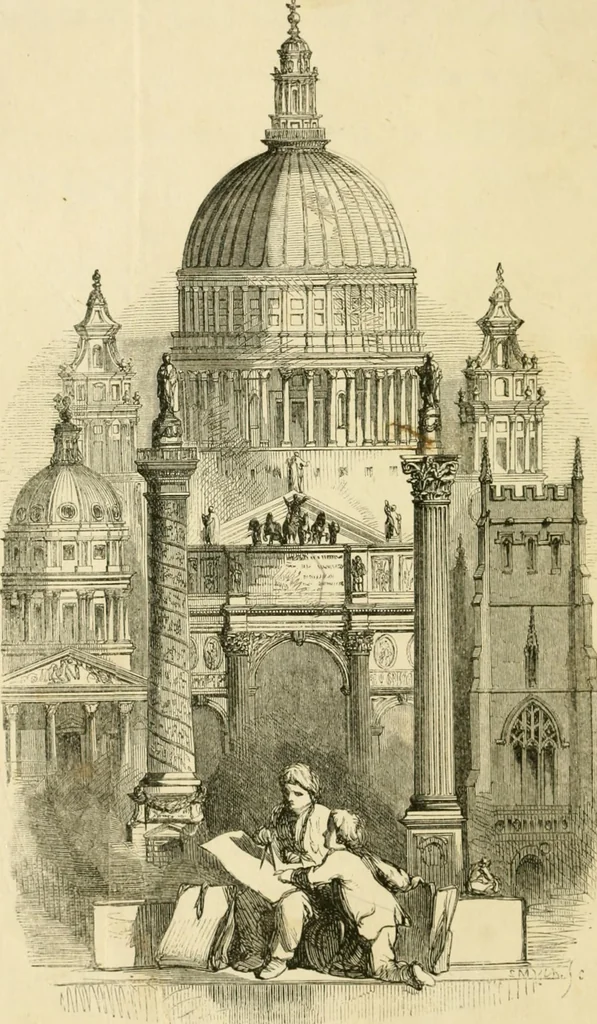 An illustration from The illustrated architectural, engineering, & mechanical drawing-book : for the use of schools, students, and artisans ; upwards of 300 illustrations, 1856, leaf 5