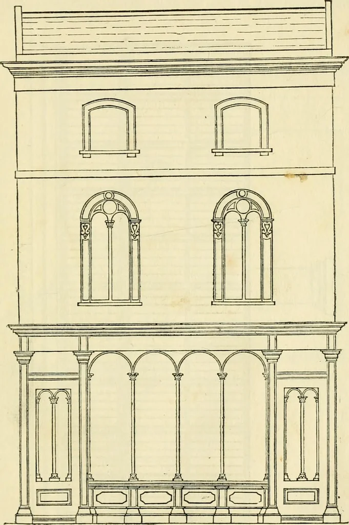 An illustration from The illustrated architectural, engineering, & mechanical drawing-book : for the use of schools, students, and artisans ; upwards of 300 illustrations, 1856, leaf 74