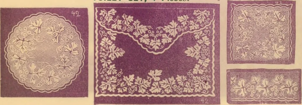 An illustration from Illustrated book of patterns for lace making, 1878, leaf 6