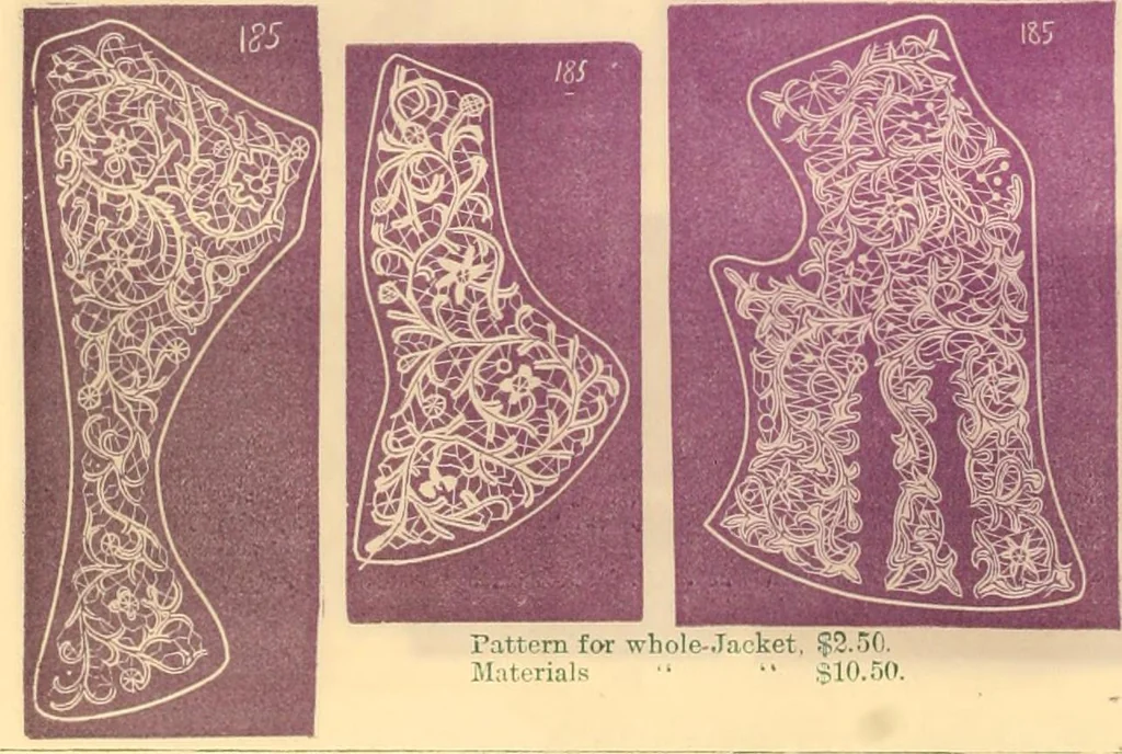 An illustration from Illustrated book of patterns for lace making, 1878, leaf 7