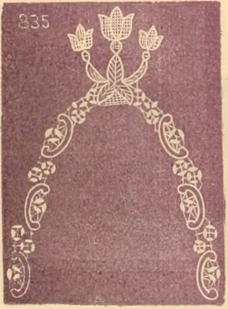 An illustration from Illustrated book of patterns for lace making, 1878, leaf 9