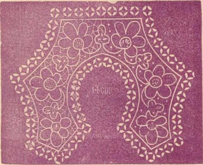 An illustration from Illustrated book of patterns for lace making, 1878, leaf 9