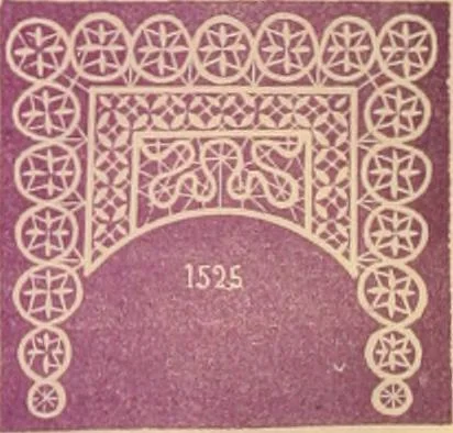 An illustration from Illustrated book of patterns for lace making, 1878, leaf 9