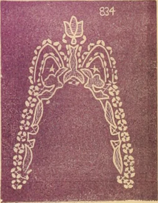 An illustration from Illustrated book of patterns for lace making, 1878, leaf 9