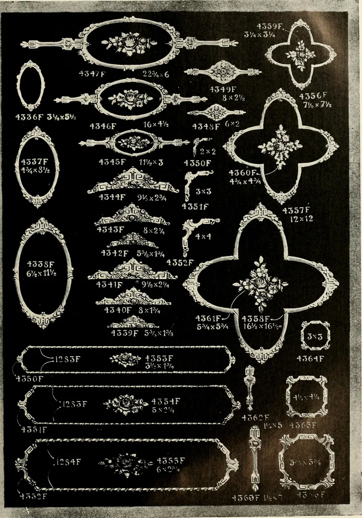 An illustration from Illustrated catalogue of period ornaments cast in composition and wood fibre for woodwork-furniture, 1900, leaf 106