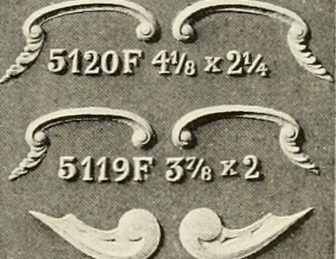 An illustration from Illustrated catalogue of period ornaments cast in composition and wood fibre for woodwork-furniture, 1900, leaf 120