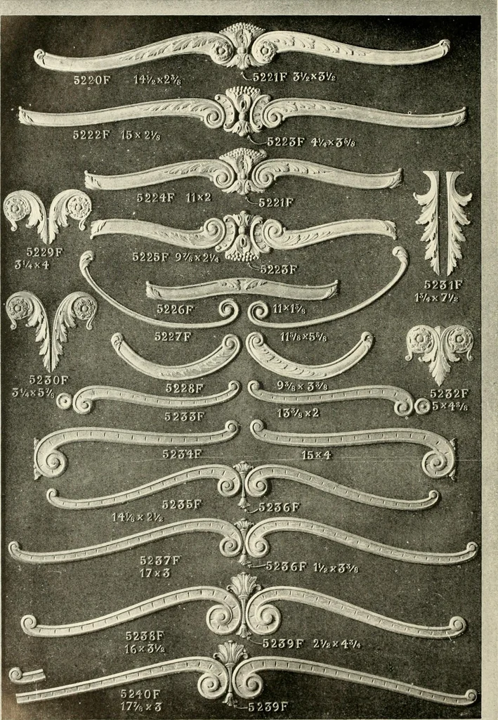An illustration from Illustrated catalogue of period ornaments cast in composition and wood fibre for woodwork-furniture, 1900, leaf 123