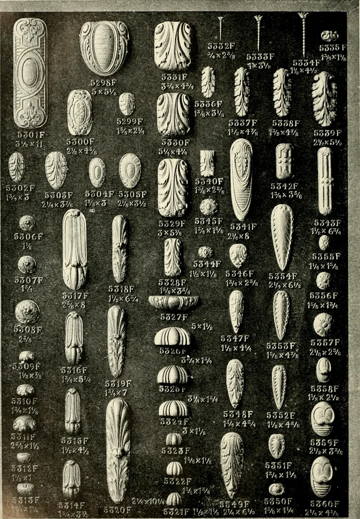 An illustration from Illustrated catalogue of period ornaments cast in composition and wood fibre for woodwork-furniture, 1900, leaf 125