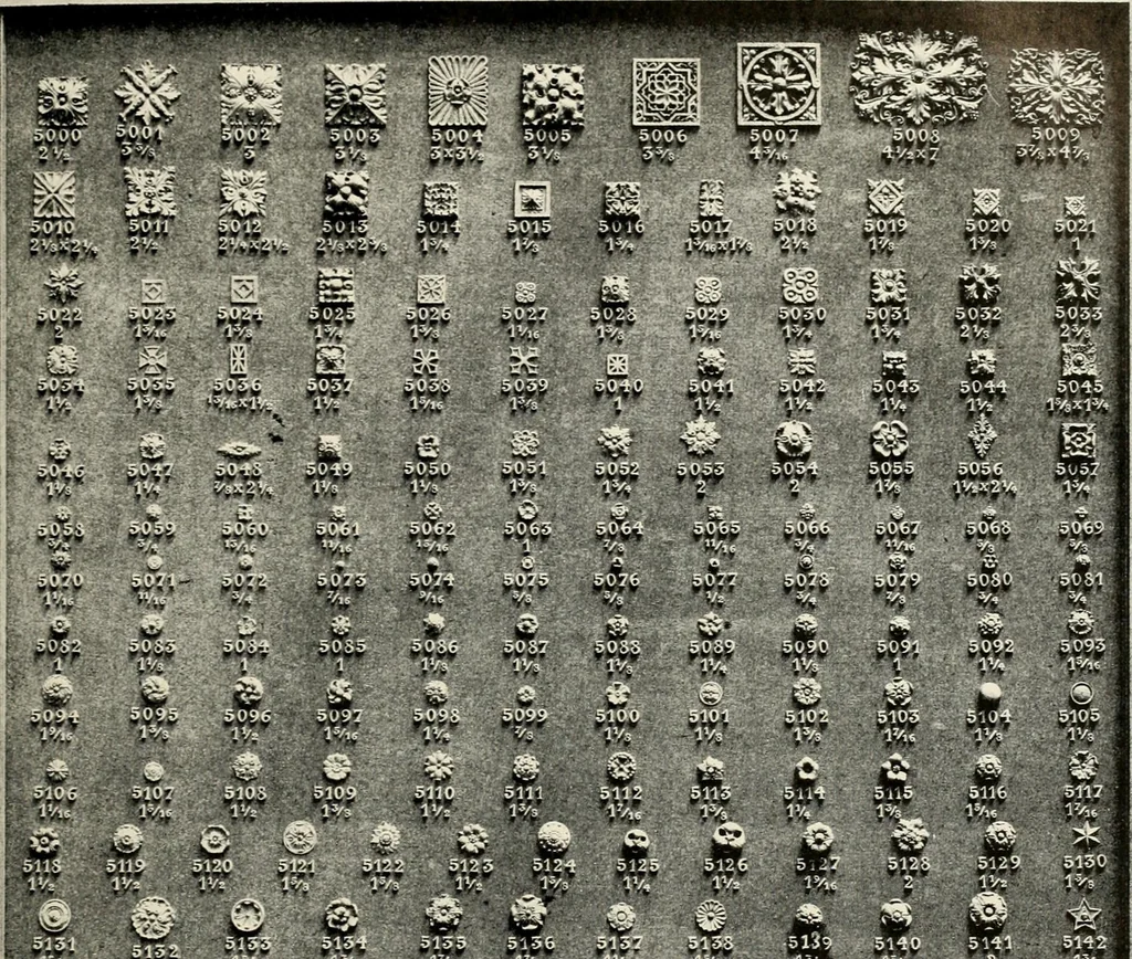 An illustration from Illustrated catalogue of period ornaments cast in composition and wood fibre for woodwork-furniture, 1900, leaf 174