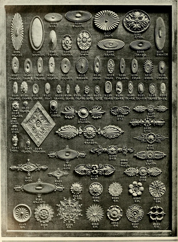 An illustration from Illustrated catalogue of period ornaments cast in composition and wood fibre for woodwork-furniture, 1900, leaf 175