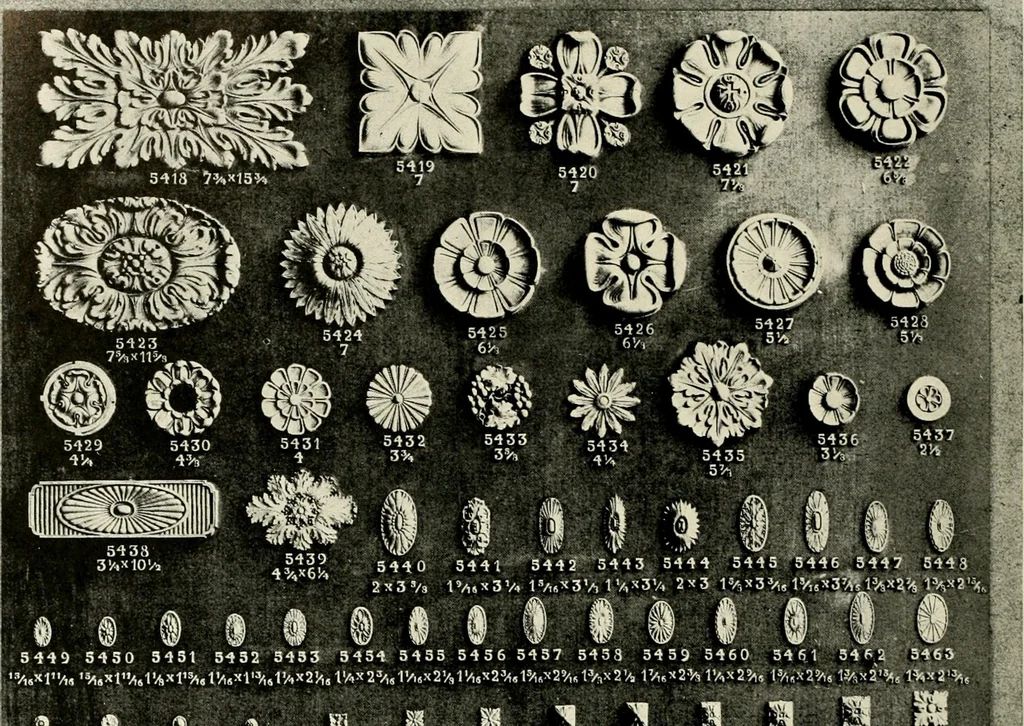 An illustration from Illustrated catalogue of period ornaments cast in composition and wood fibre for woodwork-furniture, 1900, leaf 177