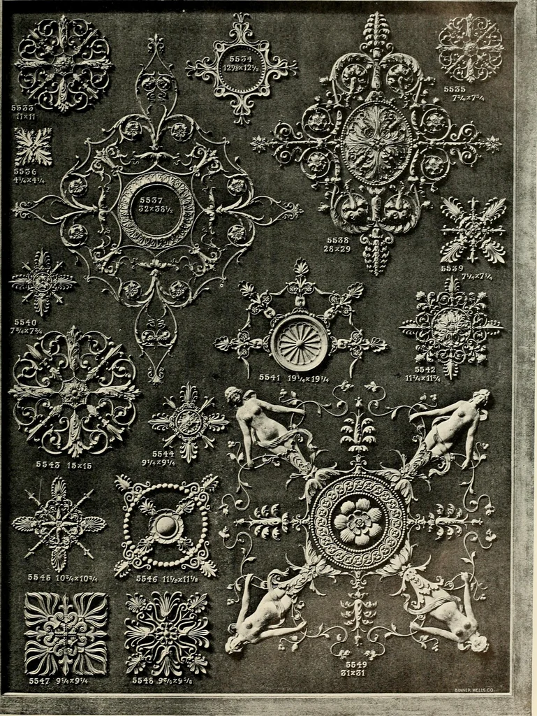 An illustration from Illustrated catalogue of period ornaments cast in composition and wood fibre for woodwork-furniture, 1900, leaf 178