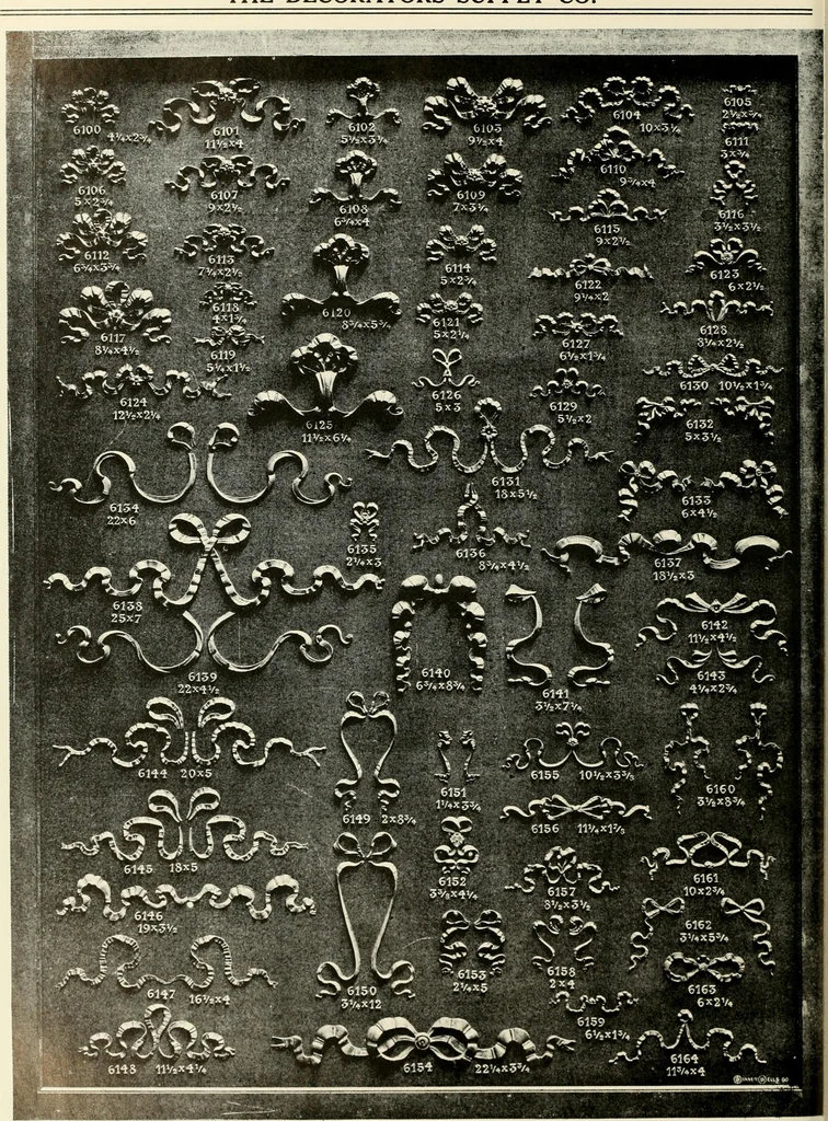 An illustration from Illustrated catalogue of period ornaments cast in composition and wood fibre for woodwork-furniture, 1900, leaf 187