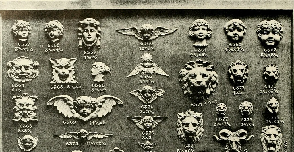 An illustration from Illustrated catalogue of period ornaments cast in composition and wood fibre for woodwork-furniture, 1900, leaf 189
