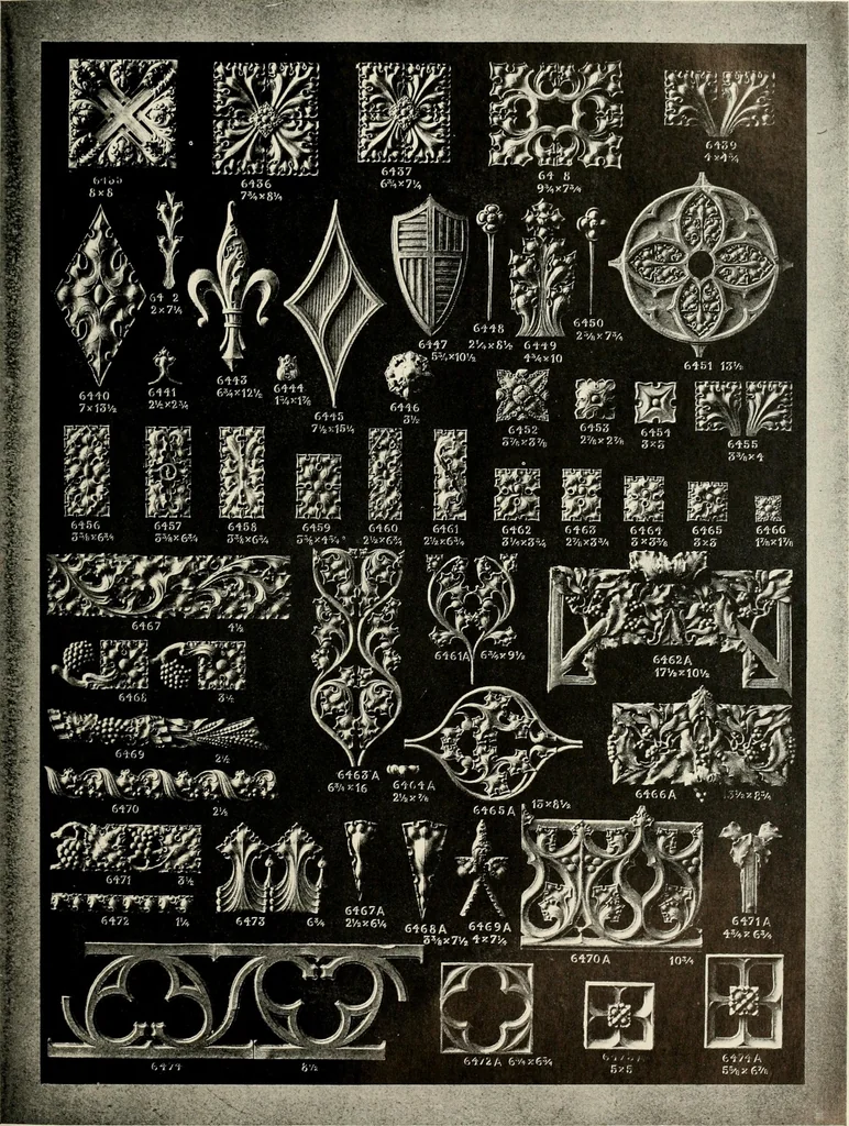An illustration from Illustrated catalogue of period ornaments cast in composition and wood fibre for woodwork-furniture, 1900, leaf 190