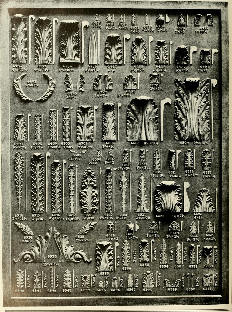 An illustration from Illustrated catalogue of period ornaments cast in composition and wood fibre for woodwork-furniture, 1900, leaf 191