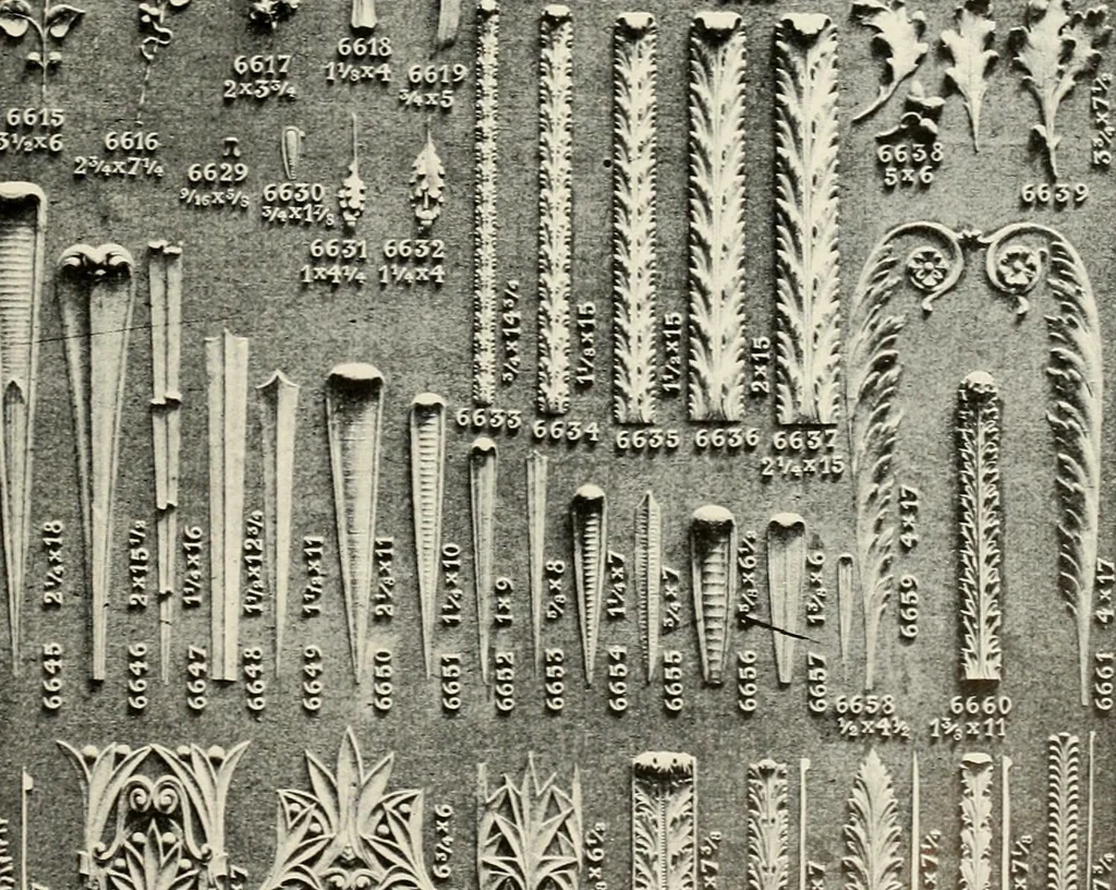 An illustration from Illustrated catalogue of period ornaments cast in composition and wood fibre for woodwork-furniture, 1900, leaf 192