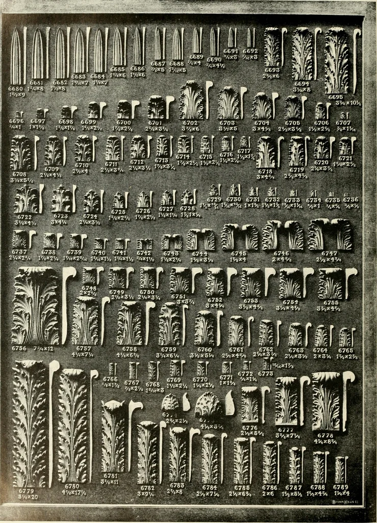 An illustration from Illustrated catalogue of period ornaments cast in composition and wood fibre for woodwork-furniture, 1900, leaf 193