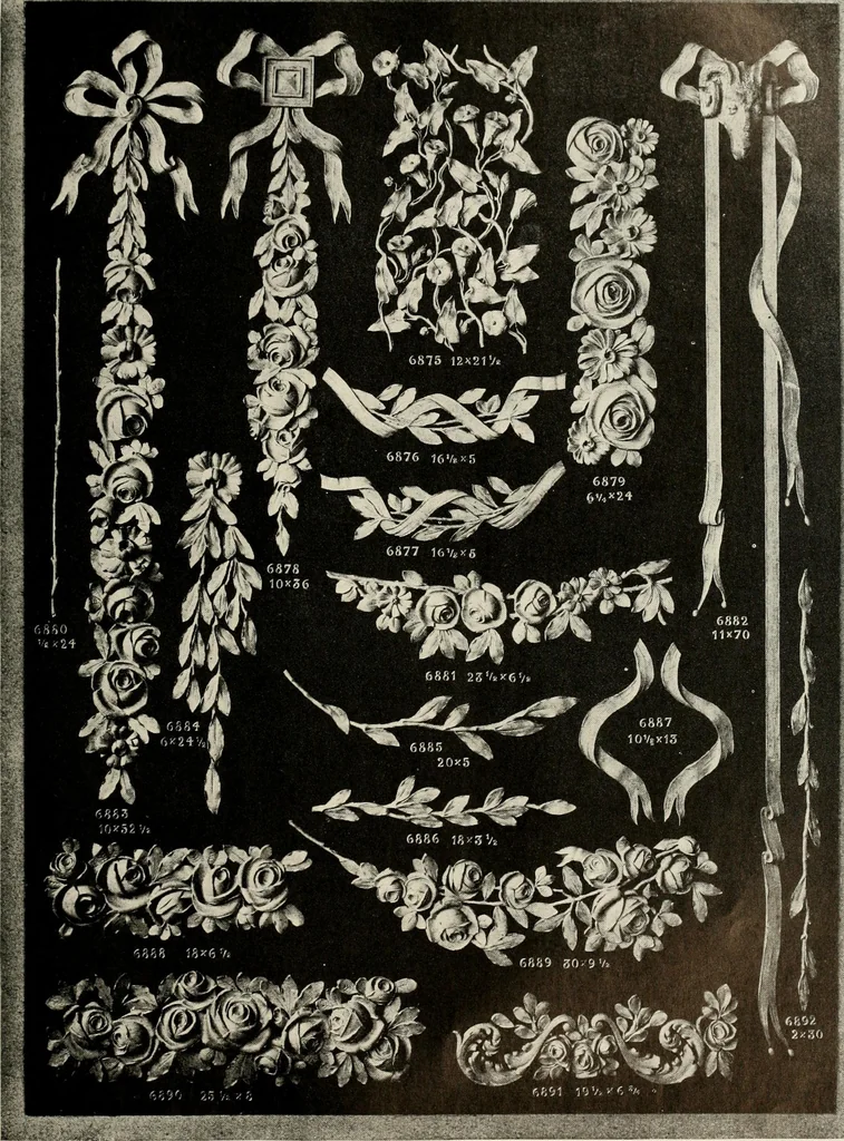 An illustration from Illustrated catalogue of period ornaments cast in composition and wood fibre for woodwork-furniture, 1900, leaf 194