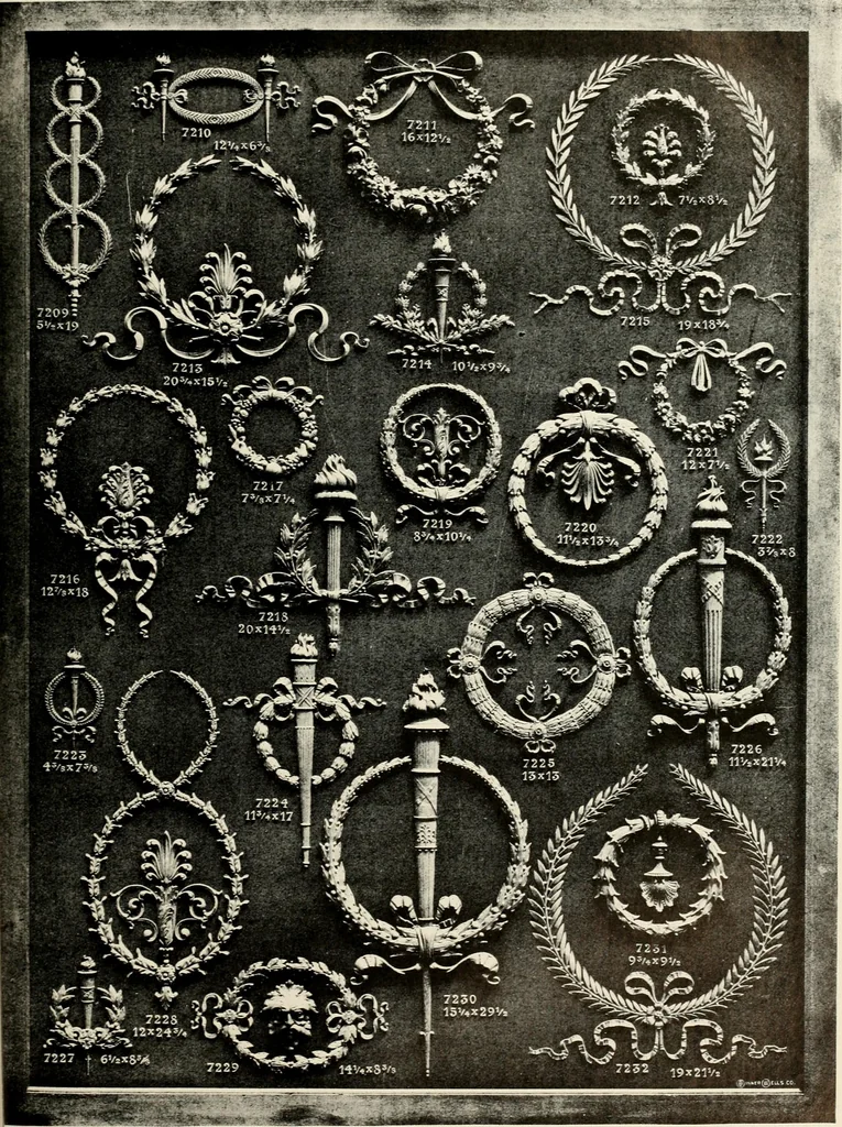 An illustration from Illustrated catalogue of period ornaments cast in composition and wood fibre for woodwork-furniture, 1900, leaf 200