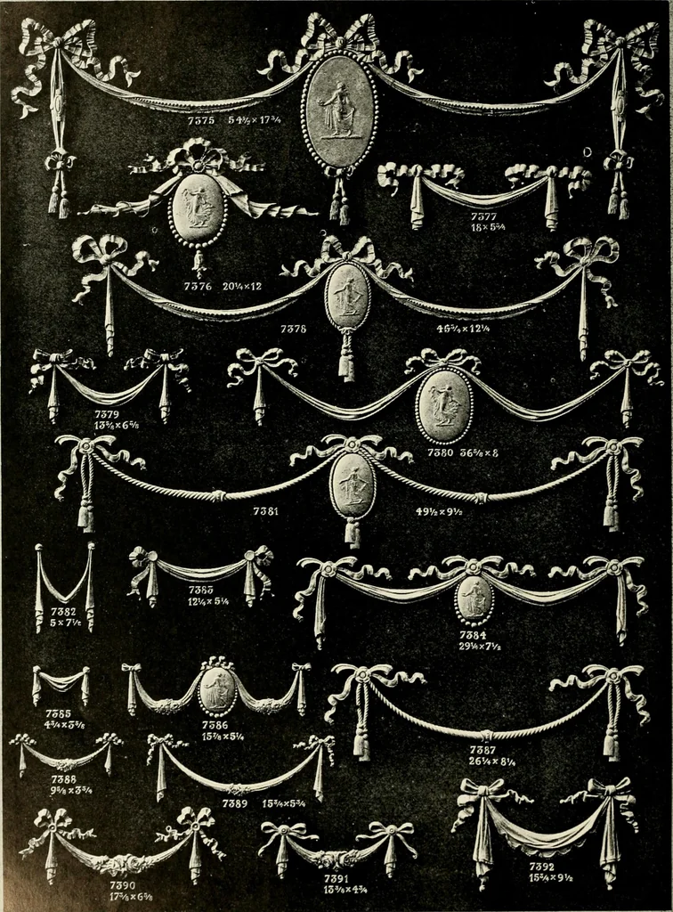 An illustration from Illustrated catalogue of period ornaments cast in composition and wood fibre for woodwork-furniture, 1900, leaf 205
