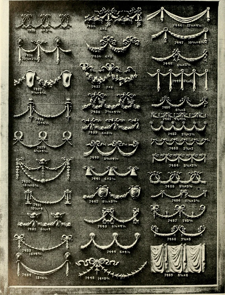 An illustration from Illustrated catalogue of period ornaments cast in composition and wood fibre for woodwork-furniture, 1900, leaf 207
