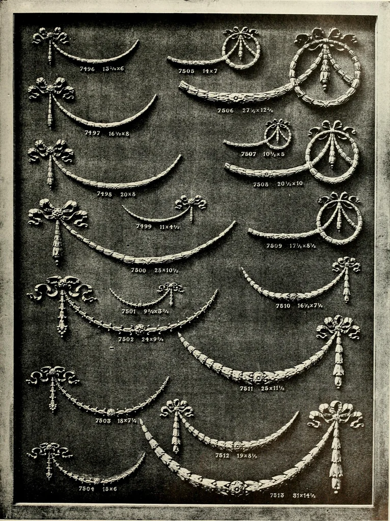 An illustration from Illustrated catalogue of period ornaments cast in composition and wood fibre for woodwork-furniture, 1900, leaf 210