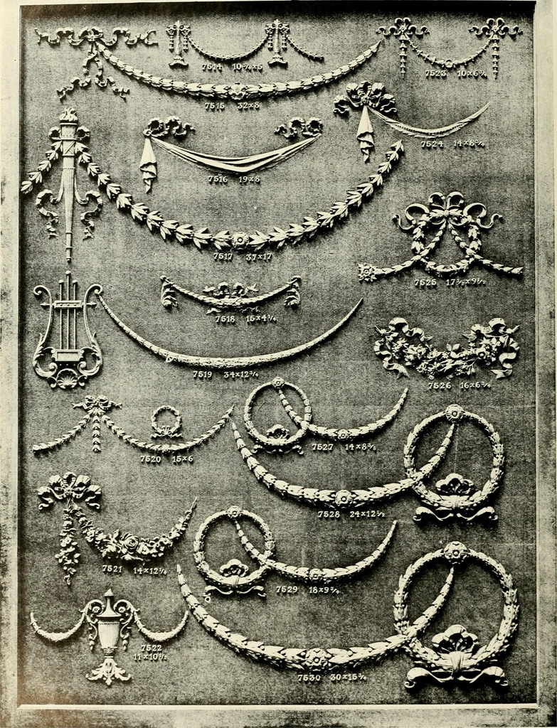 An illustration from Illustrated catalogue of period ornaments cast in composition and wood fibre for woodwork-furniture, 1900, leaf 211