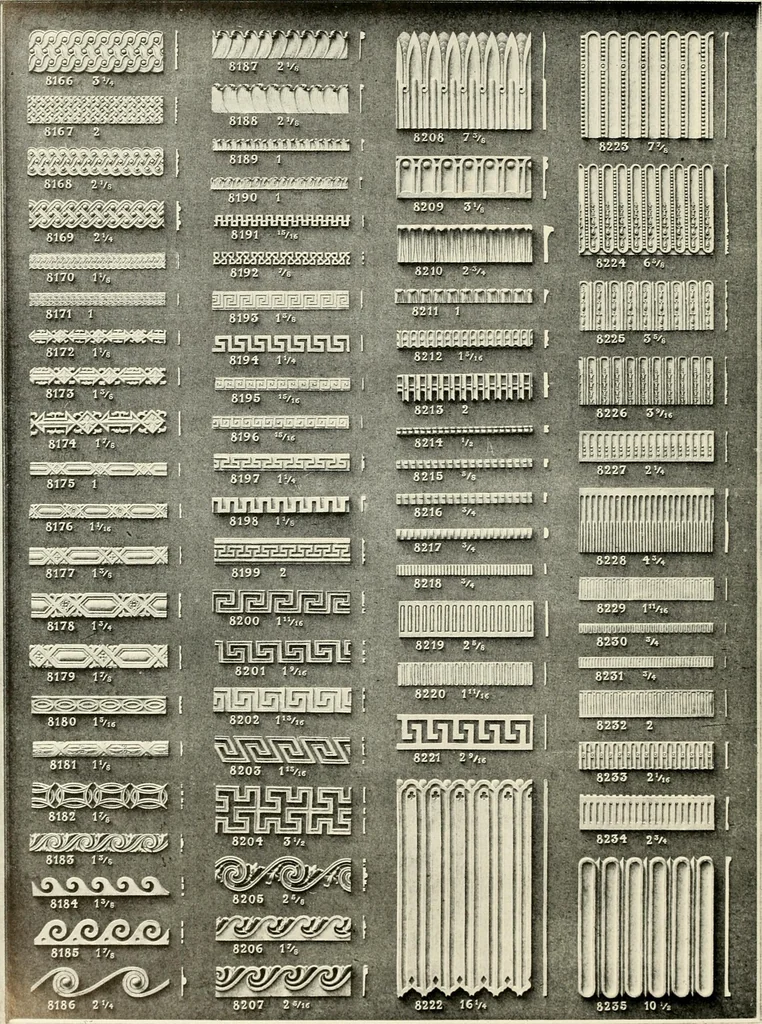 An illustration from Illustrated catalogue of period ornaments cast in composition and wood fibre for woodwork-furniture, 1900, leaf 229