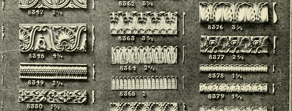 An illustration from Illustrated catalogue of period ornaments cast in composition and wood fibre for woodwork-furniture, 1900, leaf 233