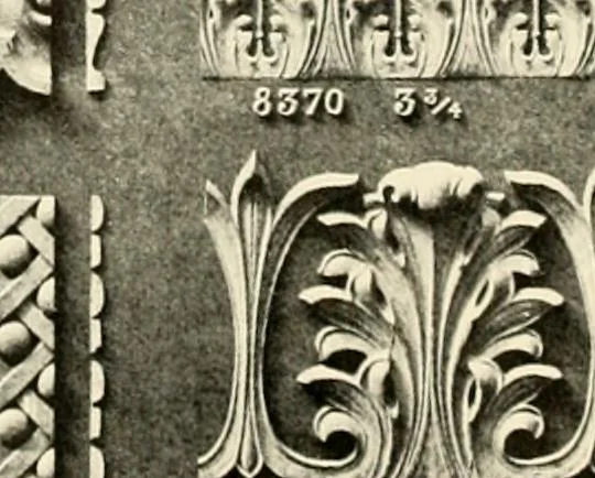 An illustration from Illustrated catalogue of period ornaments cast in composition and wood fibre for woodwork-furniture, 1900, leaf 233