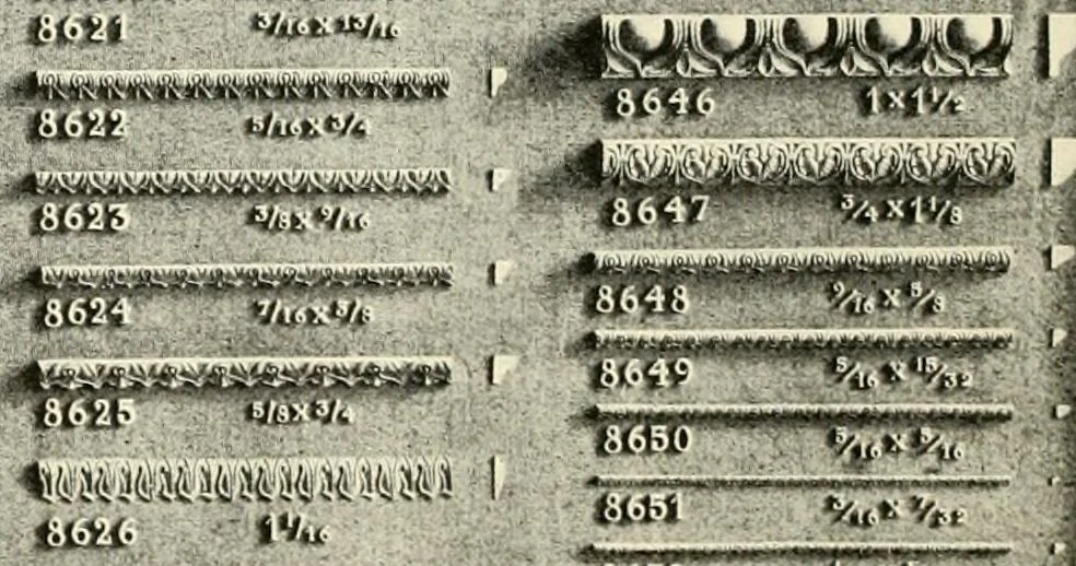An illustration from Illustrated catalogue of period ornaments cast in composition and wood fibre for woodwork-furniture, 1900, leaf 239