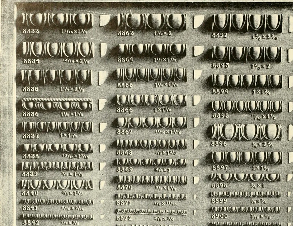 An illustration from Illustrated catalogue of period ornaments cast in composition and wood fibre for woodwork-furniture, 1900, leaf 243
