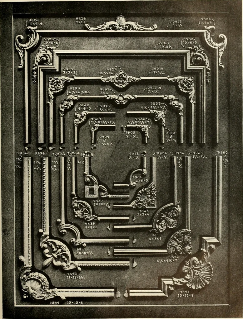 An illustration from Illustrated catalogue of period ornaments cast in composition and wood fibre for woodwork-furniture, 1900, leaf 258