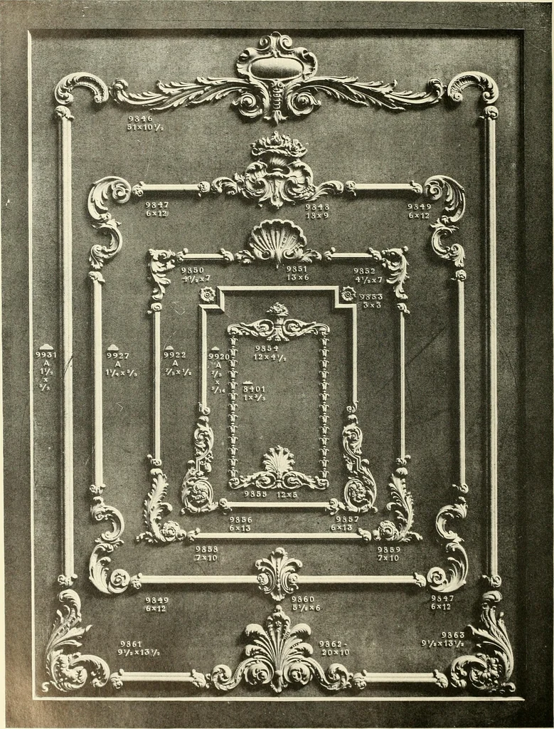 An illustration from Illustrated catalogue of period ornaments cast in composition and wood fibre for woodwork-furniture, 1900, leaf 259