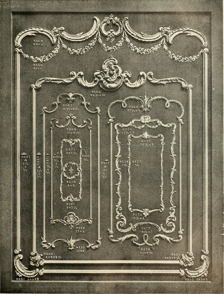 An illustration from Illustrated catalogue of period ornaments cast in composition and wood fibre for woodwork-furniture, 1900, leaf 260