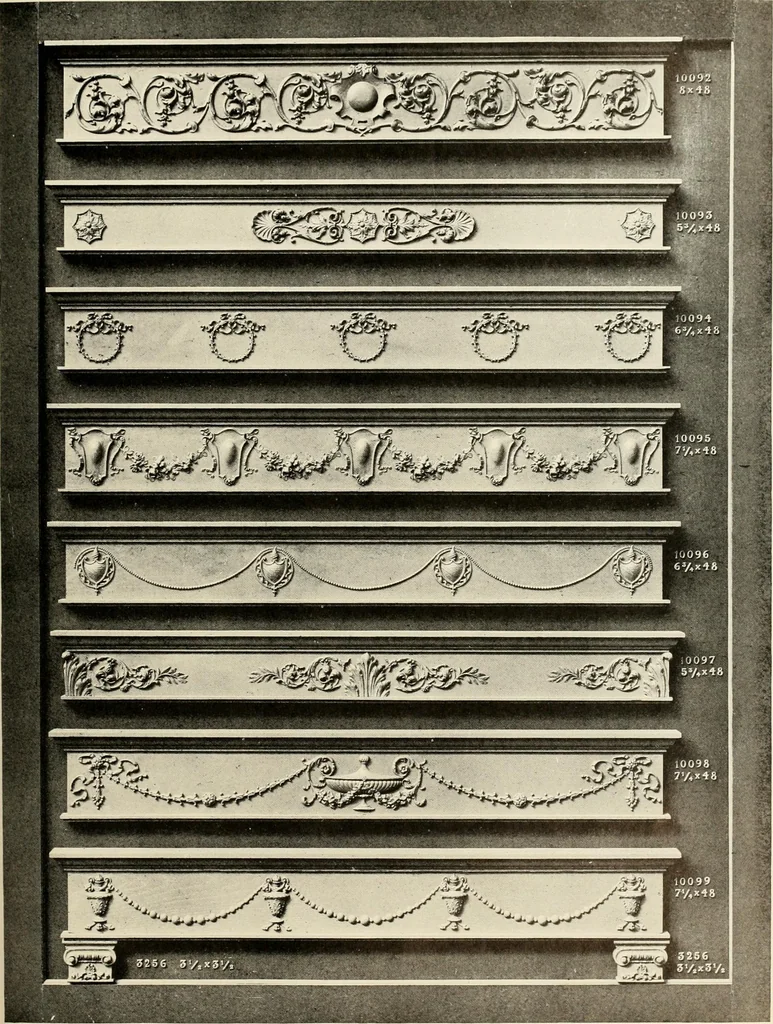 An illustration from Illustrated catalogue of period ornaments cast in composition and wood fibre for woodwork-furniture, 1900, leaf 268