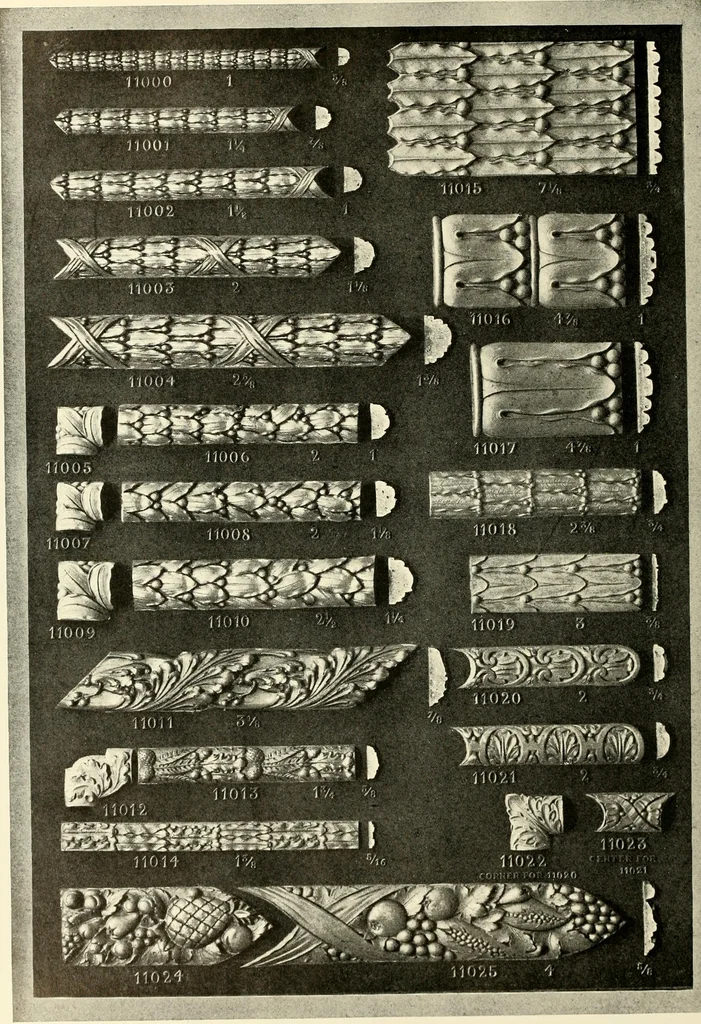 An illustration from Illustrated catalogue of period ornaments cast in composition and wood fibre for woodwork-furniture, 1900, leaf 269