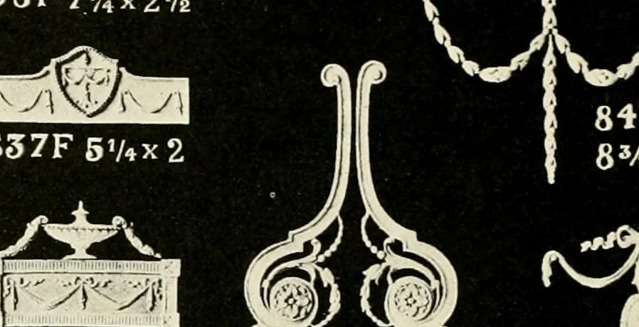 An illustration from Illustrated catalogue of period ornaments cast in composition and wood fibre for woodwork-furniture, 1900, leaf 27