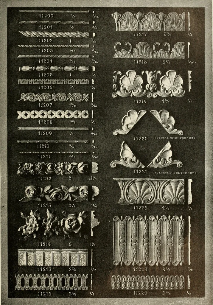 An illustration from Illustrated catalogue of period ornaments cast in composition and wood fibre for woodwork-furniture, 1900, leaf 276