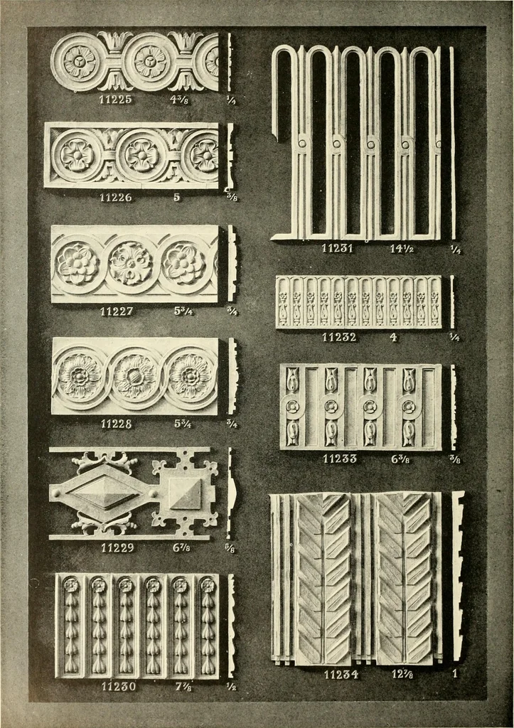 An illustration from Illustrated catalogue of period ornaments cast in composition and wood fibre for woodwork-furniture, 1900, leaf 277