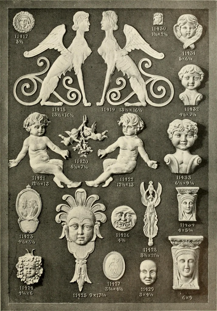 An illustration from Illustrated catalogue of period ornaments cast in composition and wood fibre for woodwork-furniture, 1900, leaf 284