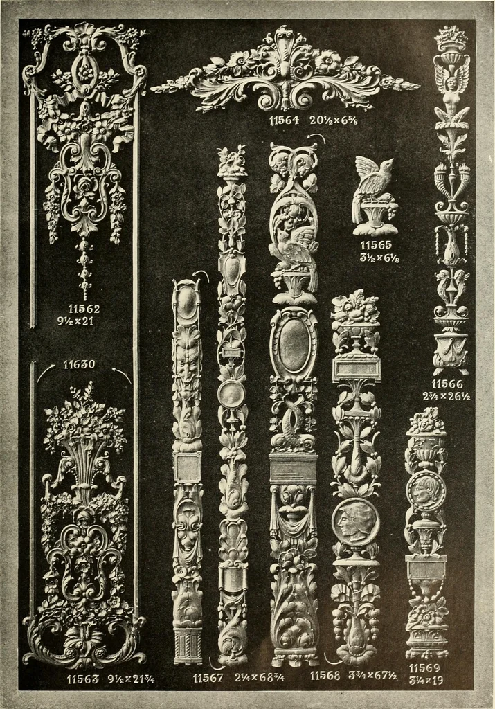 An illustration from Illustrated catalogue of period ornaments cast in composition and wood fibre for woodwork-furniture, 1900, leaf 290