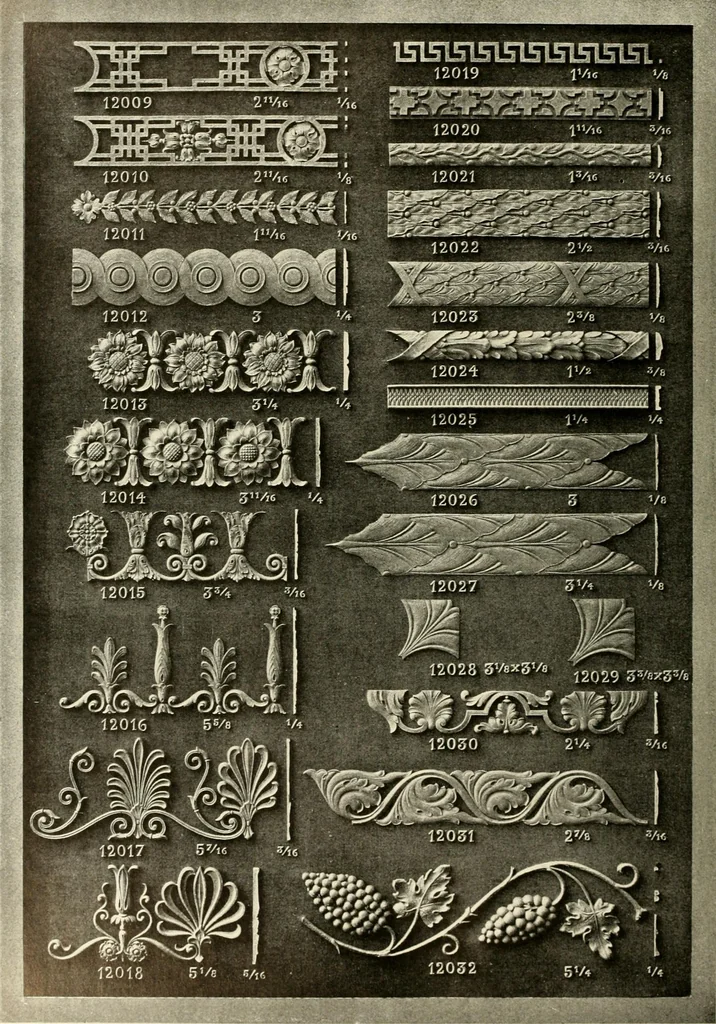 An illustration from Illustrated catalogue of period ornaments cast in composition and wood fibre for woodwork-furniture, 1900, leaf 303