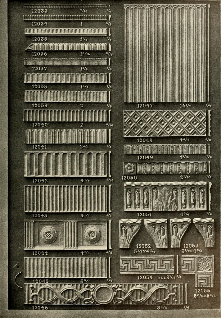 An illustration from Illustrated catalogue of period ornaments cast in composition and wood fibre for woodwork-furniture, 1900, leaf 304