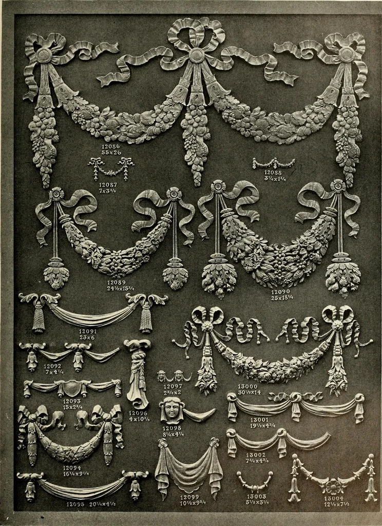 An illustration from Illustrated catalogue of period ornaments cast in composition and wood fibre for woodwork-furniture, 1900, leaf 306