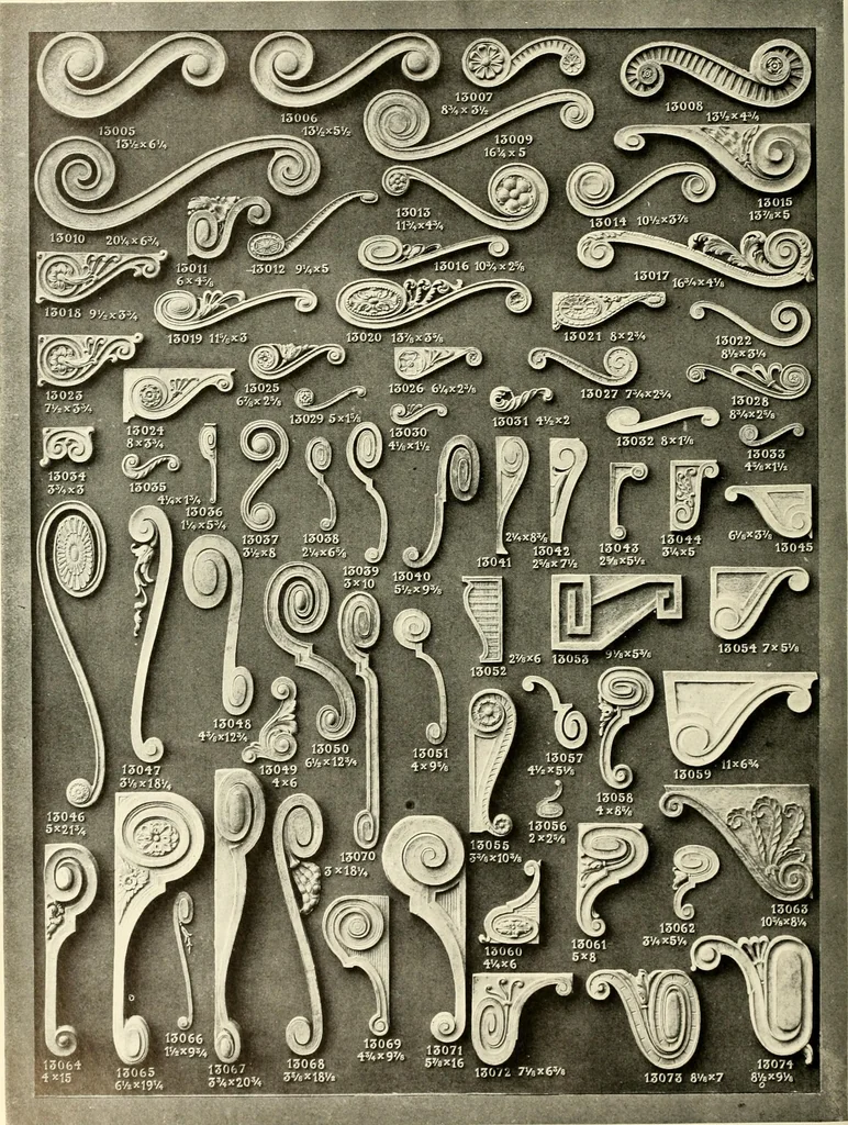 An illustration from Illustrated catalogue of period ornaments cast in composition and wood fibre for woodwork-furniture, 1900, leaf 307